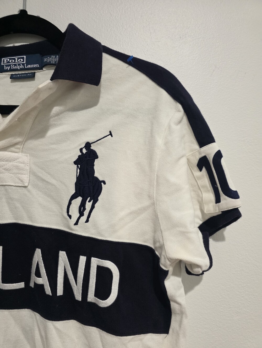 Polo Ralph Lauren England Flag Crest Custom Fit Polo Shirt Size Medium - Picture 15 of 16